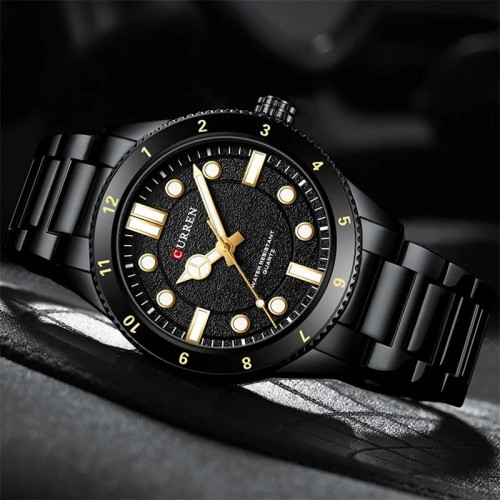 Чоловічий кварцовий наручний годинник Curren 8450 All Black
