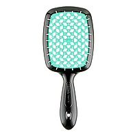 Продувная расческа для укладки волос феном Janeke Superbrush Black/Mint (Оригинал)