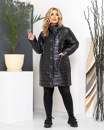 Шикарна жіноча куртка на синтепоні 100, тканина "Плащівка" 50, 52, 54, 62 розмір 50, фото 2