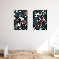 Комплект Орхидеи 2 картини, фарба з металевим ефектом у наборі ITR-056 (rb-0599 rb-0598)