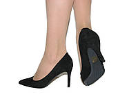 Нарядные черные замшевые туфли женские 37