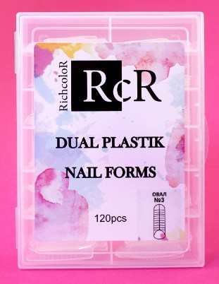 Верхні форми для нарощування нігтів RichColoR 03 (овал з розміткою прозорі), 120 шт, фото 1