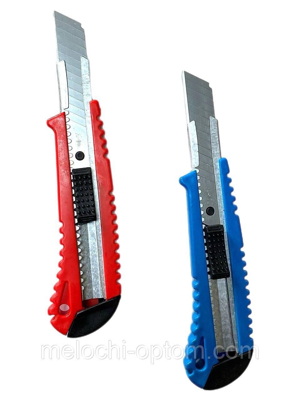Ніж канцелярський посилений SHARP BLG лезо 18мм пластиковий корпус, ніж будівельний механічна фіксація
