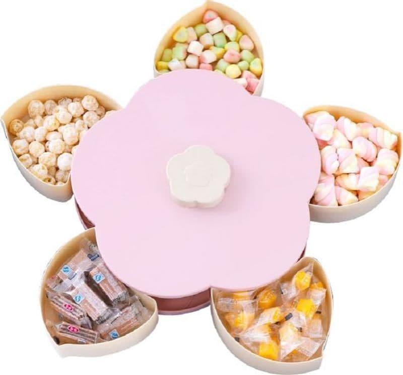 Обертова одноярусна складана цукерка Flower Candy Box для цукерок і фруктів ART 696