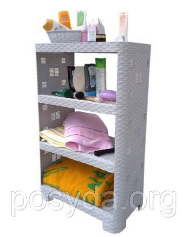 Етажерка прямокутна П-агро 4 яр. РОТАНГ, капучіно