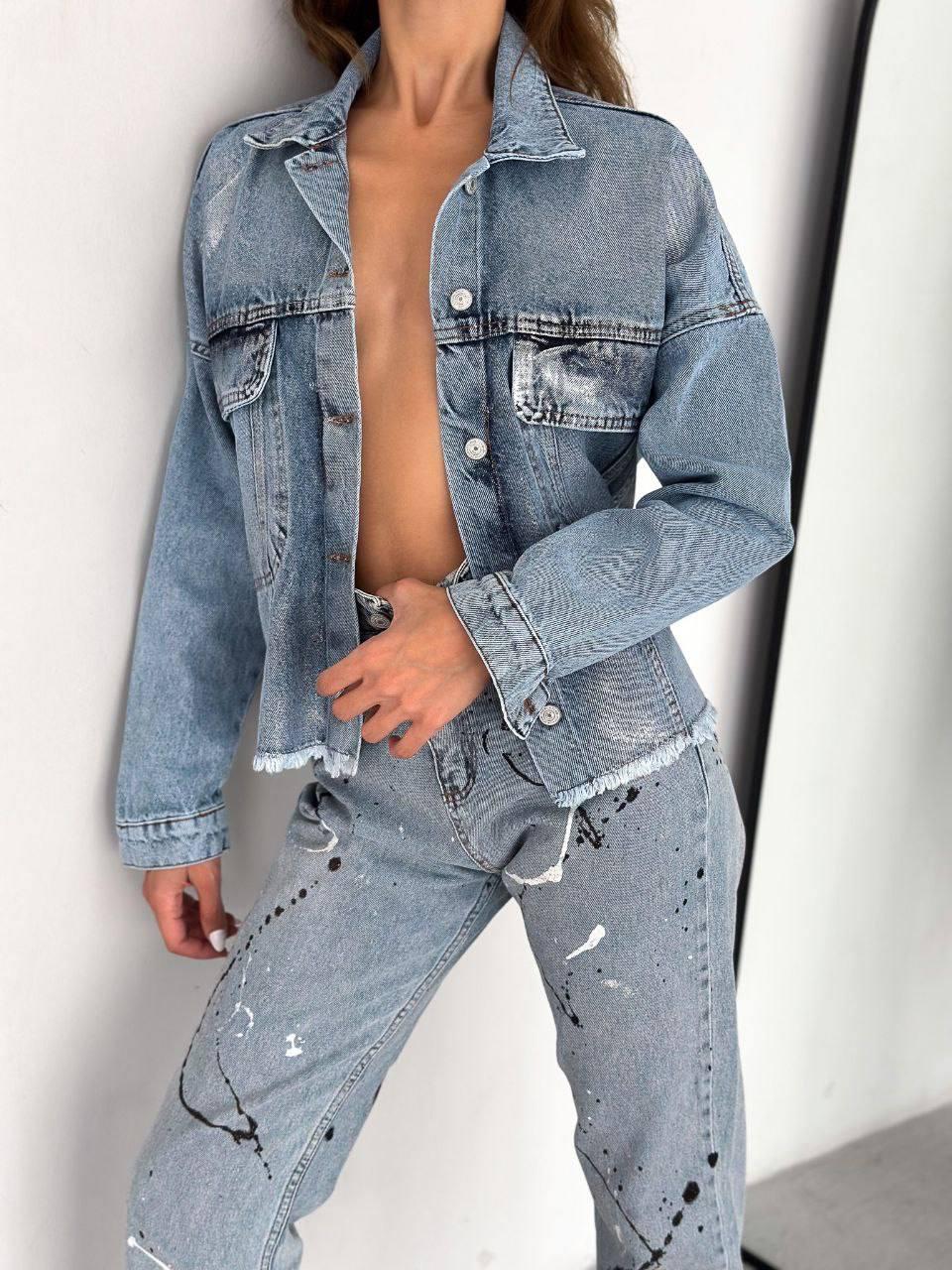 Джинсова куртка базового прямого крою, фото 1