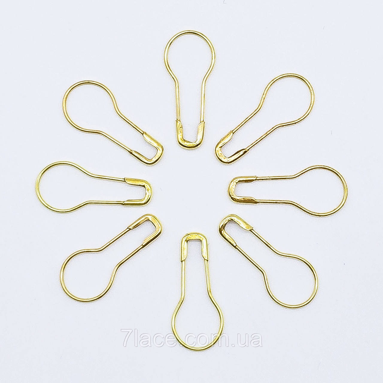 Булавка англійська (форма гарбуз) 2,2 см / колір срібло / замовлення від 1 упаковки (1 000 штук), фото 1