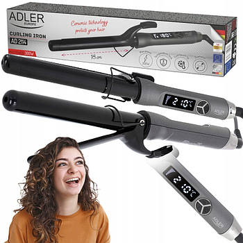 Плойка Adler AD 2114 - 25 мм, 300 Вт, керамічне покриття, LCD-дисплей, 12 температурних режимів