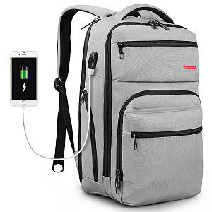 Рюкзак городской Tigernu T-B3242 для ноутбука 15.6" с USB объем 25л. Серый