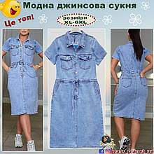Модна джинсова сукня прямого класичного крою Lady N - Liana