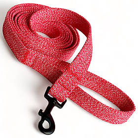 Брезентовий повідець для собак кольоровий. Повідець брезентовий 25 мм, 3 метра, Червоний