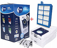 Набор мешков FC8021/03 для пылесоса Philips Electrolux FC8021/03 (12шт.) + Hepa фильтр Philips FC8038/01