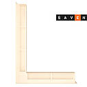 Вентиляційна решітка для каміна кутова ліва SAVEN Loft Angle 90х600х800 кремова, фото 2