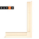 Вентиляційна решітка для каміна кутова права SAVEN Loft Angle 90х800х600 кремова, фото 3
