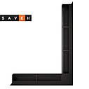 Вентиляційна решітка для каміна кутова права SAVEN Loft Angle 90х800х600 чорна, фото 3