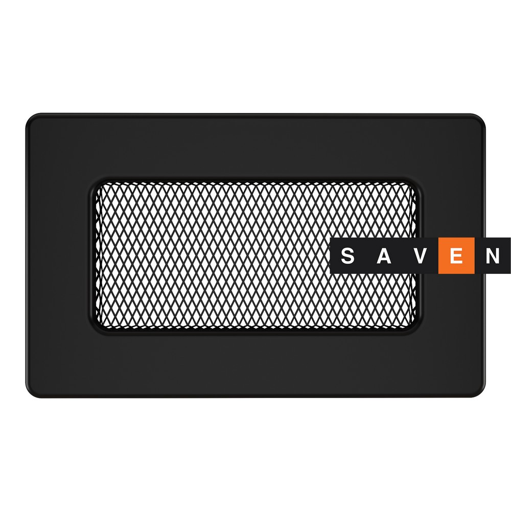 Вентиляційна решітка для каміна SAVEN 11х17 чорна, фото 1