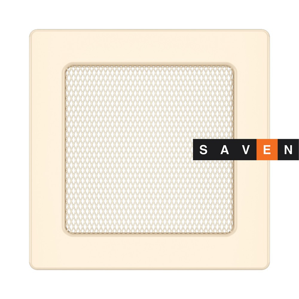 Вентиляційна решітка для каміна SAVEN 17х17 кремова, фото 1