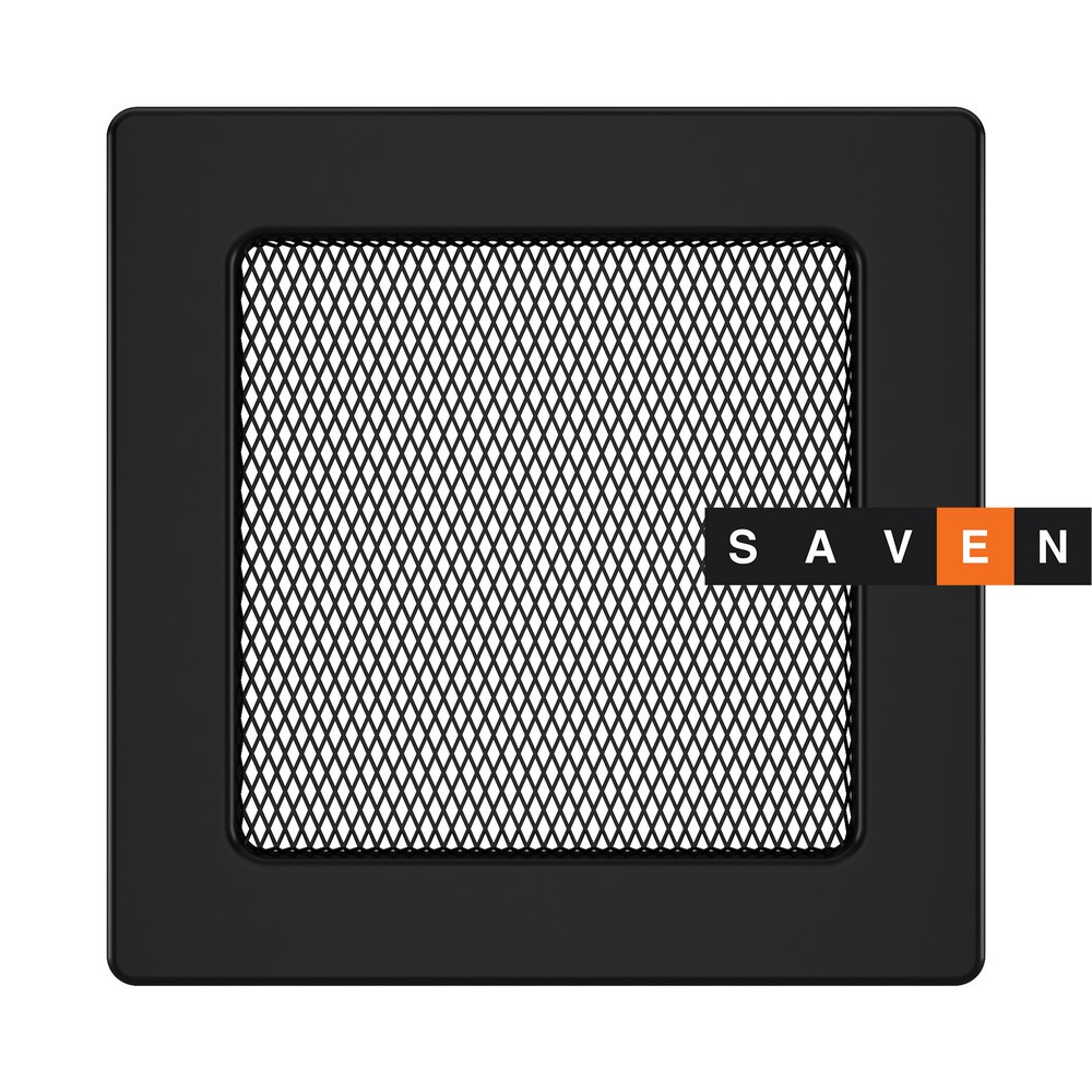 Вентиляційна решітка для каміна SAVEN 17х17 чорна, фото 1