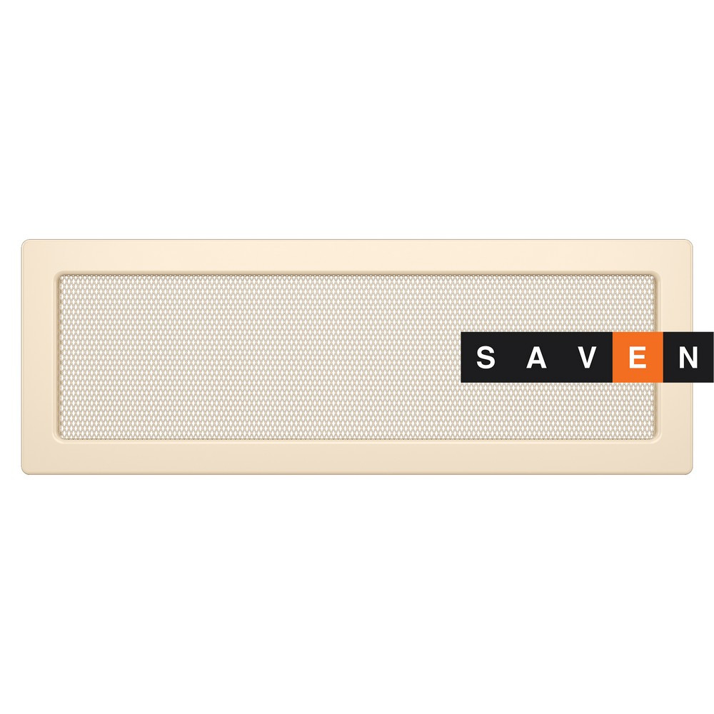 Вентиляційна решітка для каміна SAVEN 17х49 кремова, фото 1