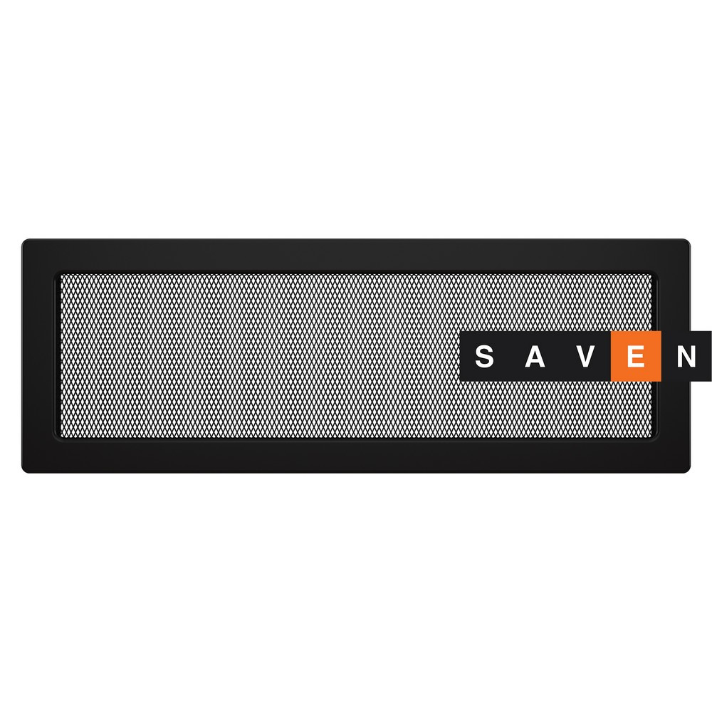 Вентиляційна решітка для каміна SAVEN 17х49 чорна, фото 1