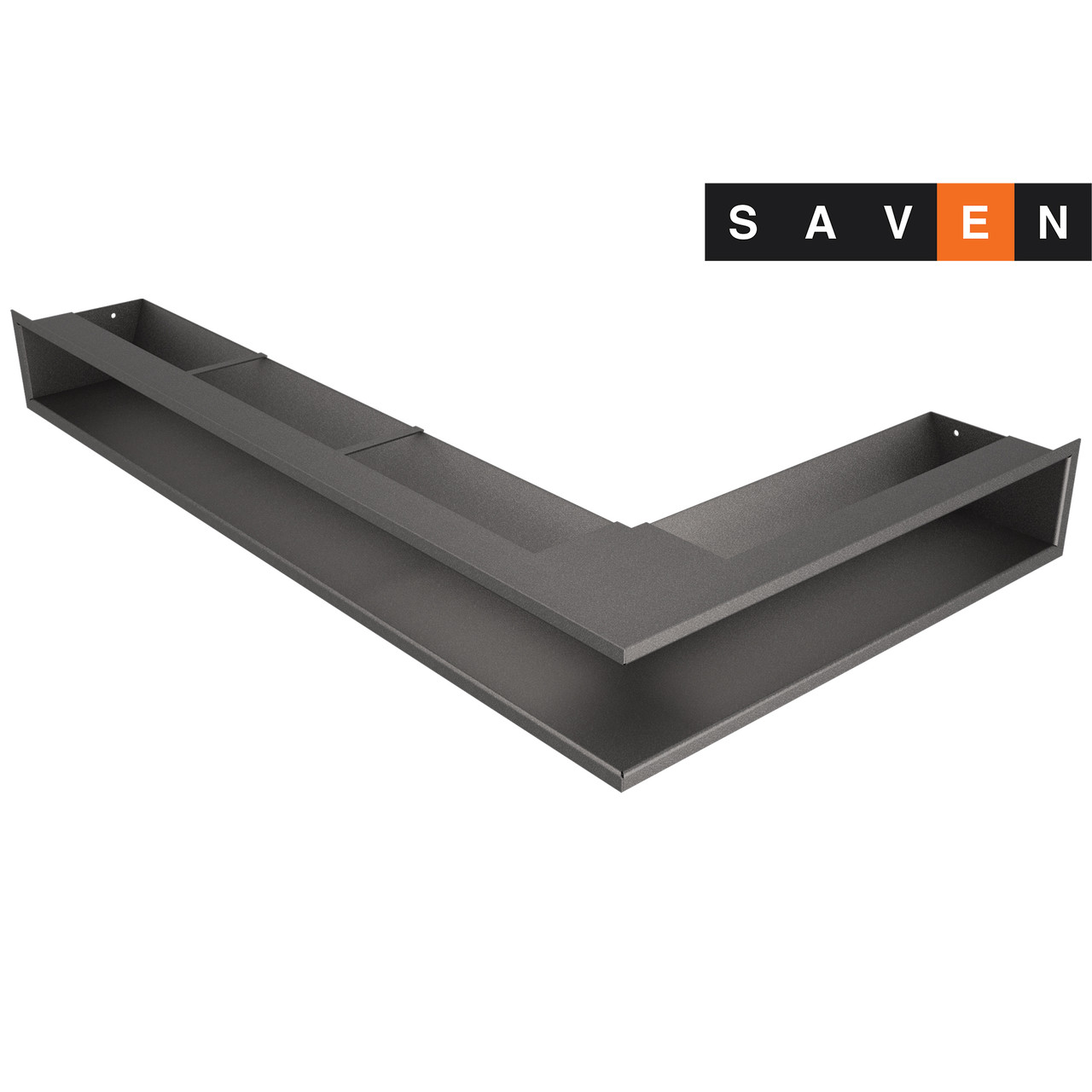 Вентиляційна решітка для каміна кутова ліва SAVEN Loft Angle 95х450х800 графітова, фото 1