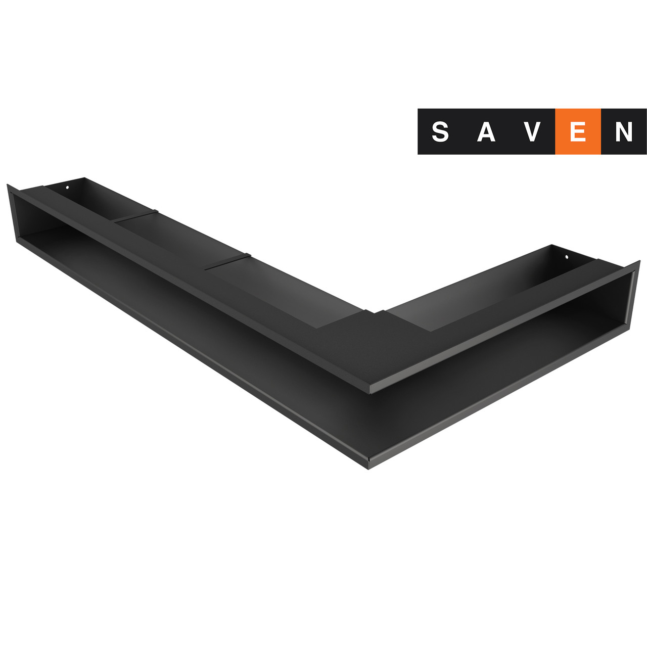 Вентиляційна решітка для каміна кутова ліва SAVEN Loft Angle 95х450х800 чорна, фото 1