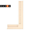 Вентиляційна решітка для каміна кутова права SAVEN Loft Angle 95х800х450 кремова, фото 4