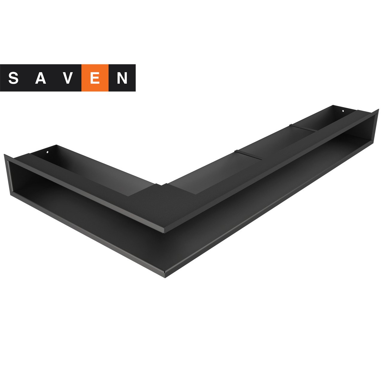 Вентиляційна решітка для каміна кутова права SAVEN Loft Angle 95х800х450 чорна, фото 1