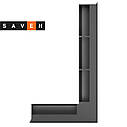 Вентиляційна решітка для каміна кутова права SAVEN Loft Angle 95х800х450 чорна, фото 3