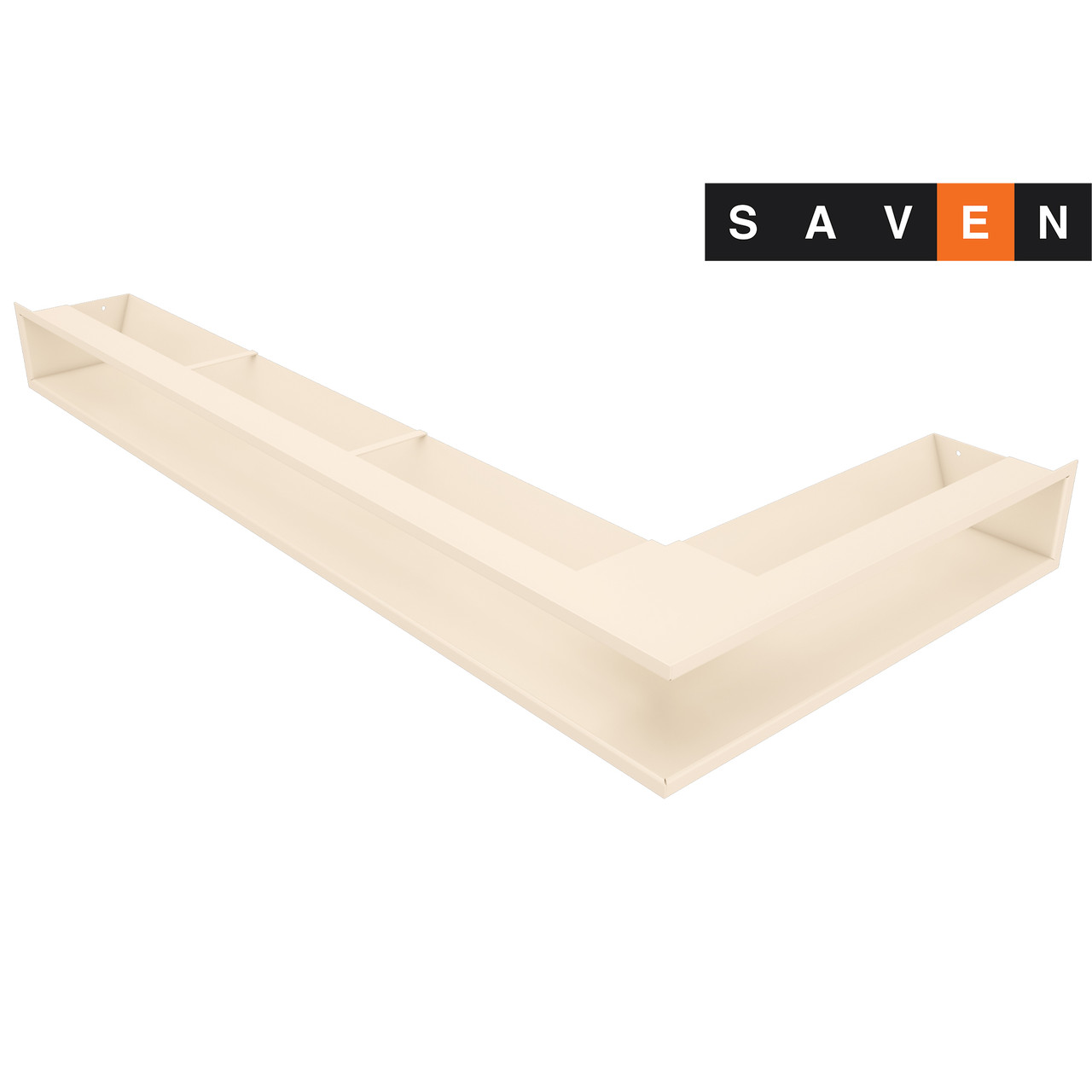 Вентиляційна решітка для каміна кутова ліва SAVEN Loft Angle 95х450х950 кремова, фото 1
