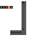 Вентиляційна решітка для каміна кутова права SAVEN Loft Angle 95х950х450 чорна, фото 4