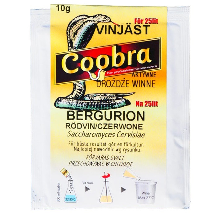 Cухі винні дріжджі Coobra Bergurion