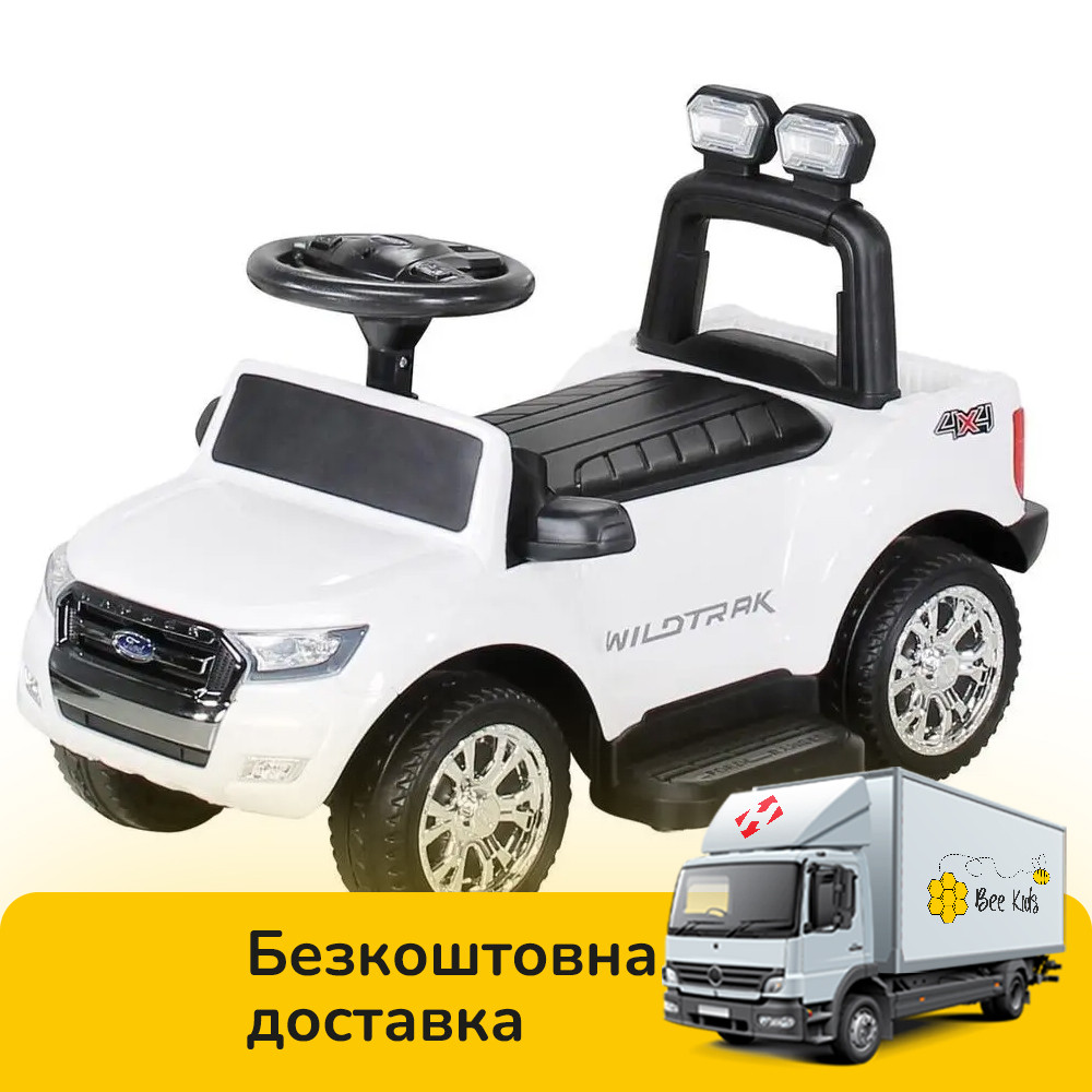 Каталка-толокар Джип Ford (акумулятор 6v4, 5AH, музика, світло) KP01В Білий, фото 1