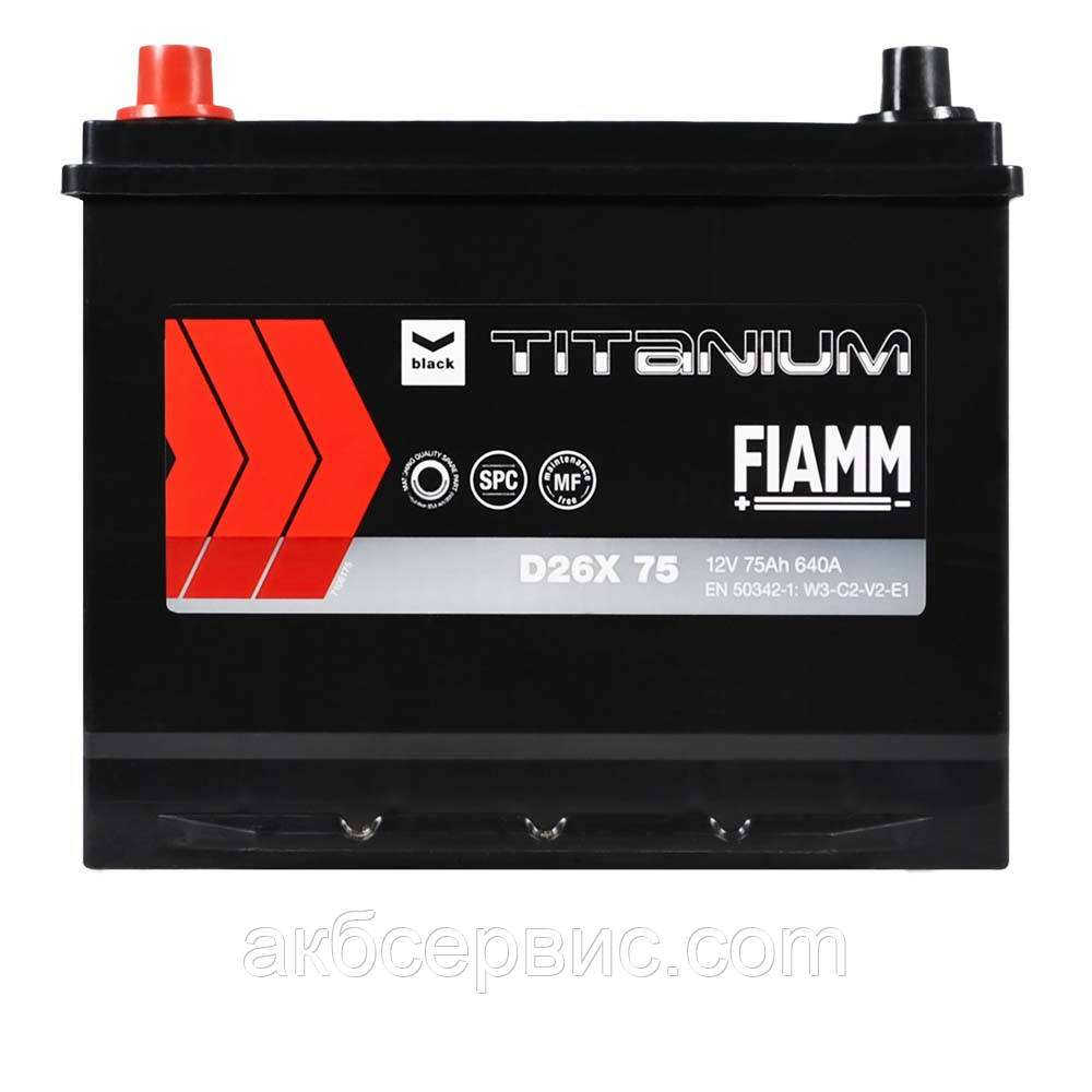 Акумулятор автомобільний FIAMM 6СТ-75 Аз Titanium Black Asia