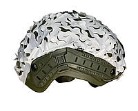 Кавер FAST 3D клякса, кавер на шлем Ольха, военный чехол на шлем, маскировочный кавер, белый кавер на каску