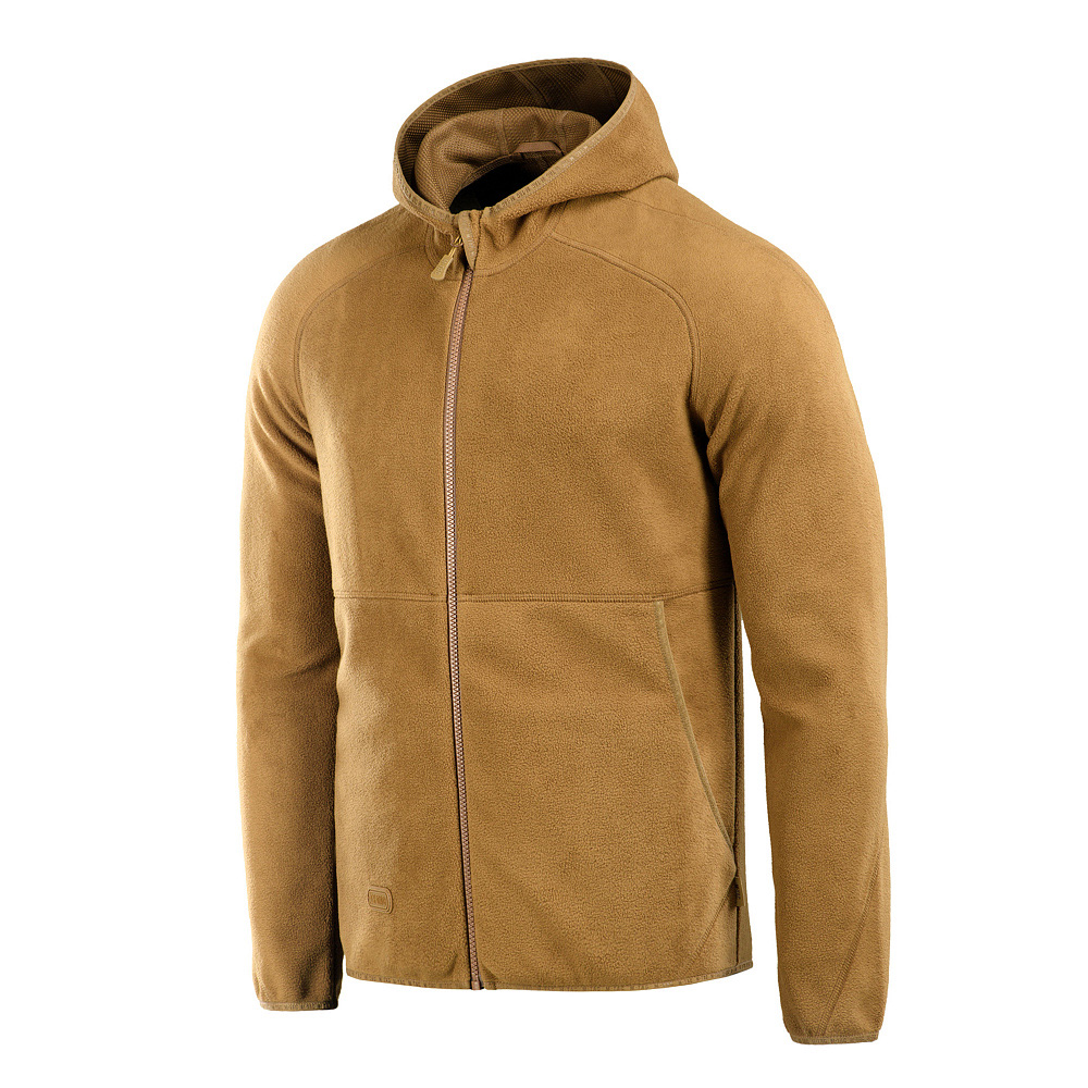 M-TAC КОФТА LITE MICROFLEECE HOODIE COYOTE BROWN, тактична флісова худі койот, військова фліска демісезонна MTM