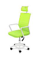 Кресло офисное Зум пластик белый механизм Freelock спинка сетка (Микс-Мебель ТМ) Оливковый