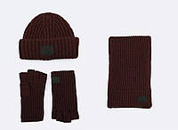 Вязаный набор Calvin Klein комплект шапка с шарфом и перчатки оригинал