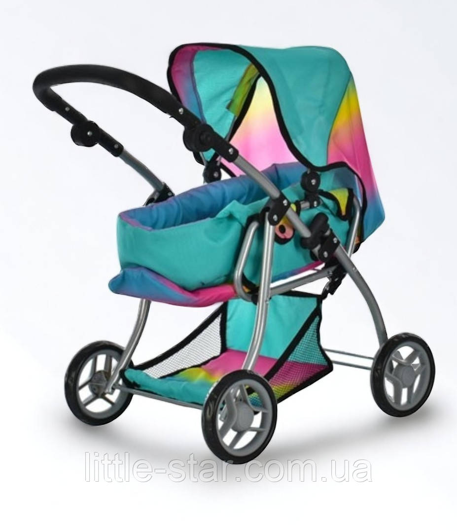 Візочок для ляльки 9672 Melogo, трансформер, переноска, корзина, бірюзовий