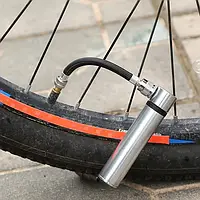 Ручной мини насос для колес F-45-13, 10см, Серый / Портативный насос для велосипеда и спорт инвентаря