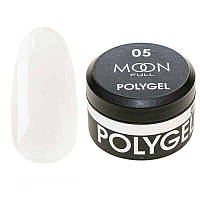 Полигель для наращивания ногтей MOON FULL Poly Gel 15 мл №05, жемчужно-молочный