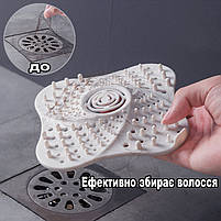 Уловлювач волосся сіточка для ванної (раковини, кухні, душа) вихор колір синій. Ситечко для душу, фото 8