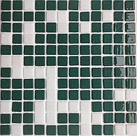 Мозаика АкваМо зеленый микс Limited Edition 14 31.7х31.7 стеклянная для душевой,кухни,хамама,бассейна за 1 ШТ
