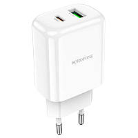 СЗУ Borofone BN4 PD20W+QC3.0 (1USB/1Type-C/3A) ile