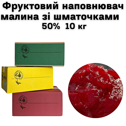 Фруктовий наповнювач малина зі шматочками 50% 10кг, фото 2