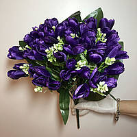 Искусственный букет тюльпанов фиолетовый 45см