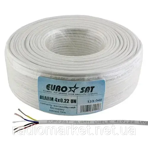 Кабель сигнальний 4жили без екрана "EUROSAT", білий, 100 м