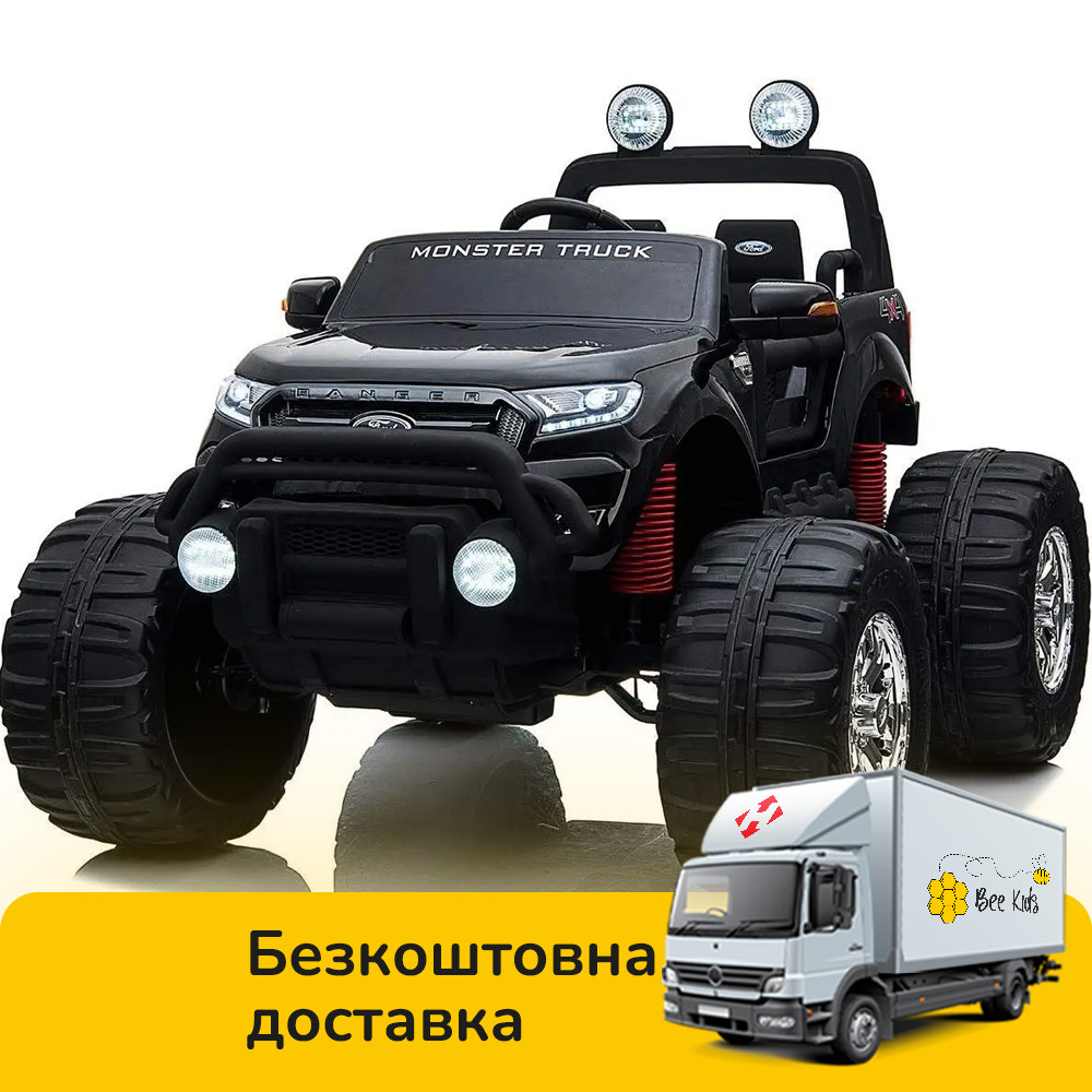 Електромобіль джип Ford Ranger дитячий (повний привід 4х4, 4 мотори 35W, акум 12V/10Ah) KD750 Чорний, фото 1