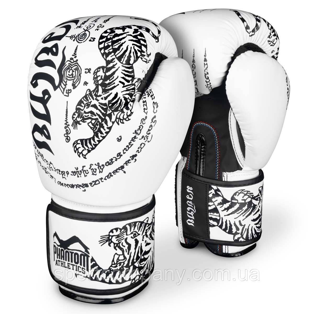 Боксерські рукавиці Phantom Muay Thai White 12 унцій (капа в подарунок)