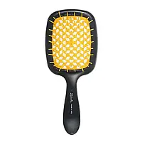 Продувная расческа для укладки волос феном Janeke Superbrush Black/Yellow (Оригинал)